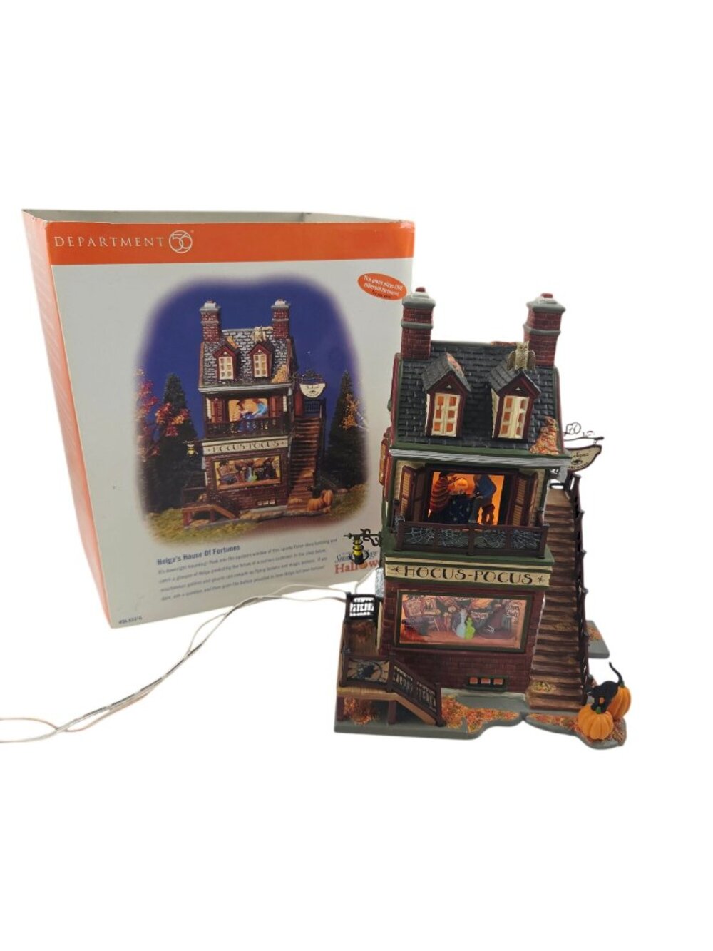 Department 56 Helga's House of Fortunes Snow Village Lighted Porcelain Works